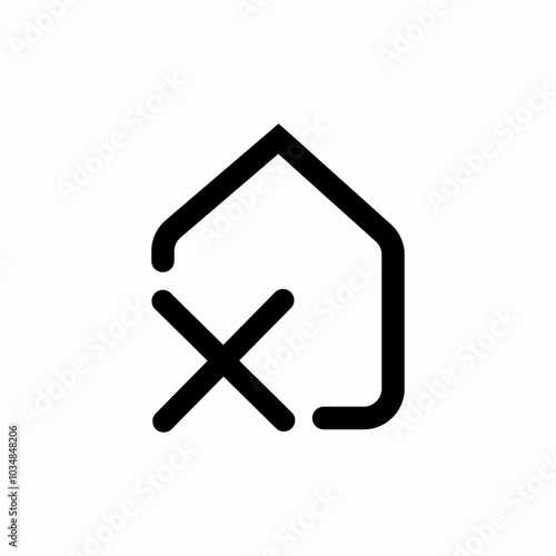 delete house icon sign vector