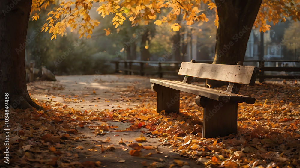 Autumn in the park, bench in autumn park, fall seasons, landscape, leaves, foliage Autumn in the park, bench in autumn park, fall seasons, landscape, leaves, foliage