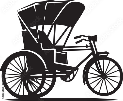 rickshaw silhouette icon design vector art illustration isolated background