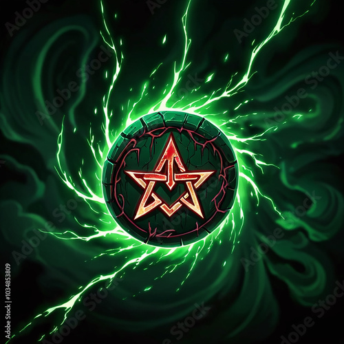 Green Energy Spell Circle Rune Magic photo