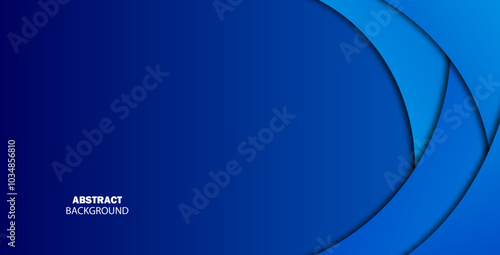 Paper layer circle blue abstract background with curves and lines, ideal for banners, posters, and creative designs.
