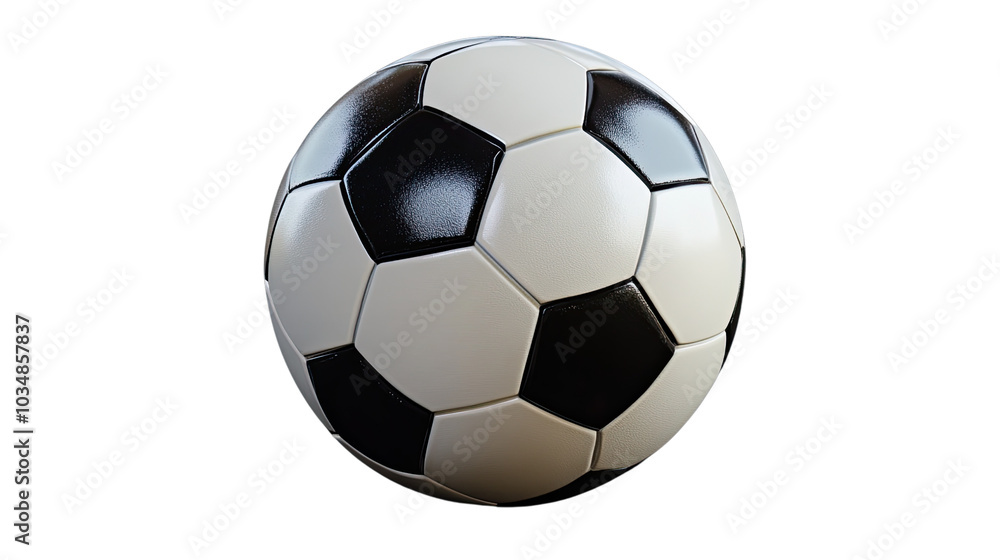 Naklejka premium A classic soccer ball isolated on a white background, representing the sport and equipment used in the game
