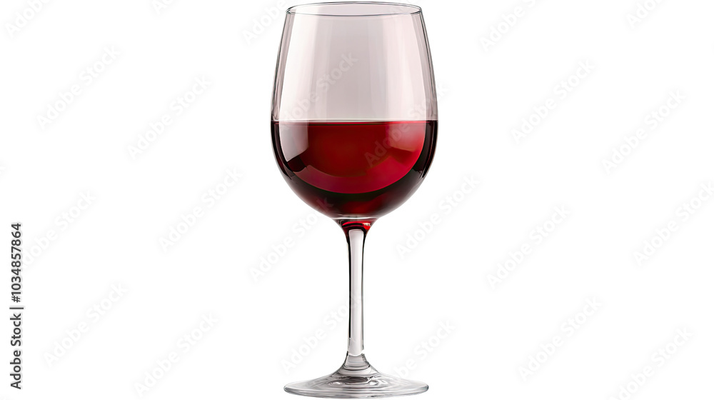 A red wine glass filled with merlot, beautifully designed and isolated, perfect for celebrations or parties at a bar or restaurant A red wine glass filled with merlot, beautifully designed and isolated, perfect for celebrations or parties at a bar or restaurant
