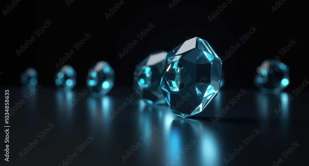 Azure-colored translucent rays stretching across a black background with reflective, mirror-like surfaces. A detailed, smooth 3D render in super HD quality. Azure-colored translucent rays stretching across a black background with reflective, mirror-like surfaces. A detailed, smooth 3D render in super HD quality.