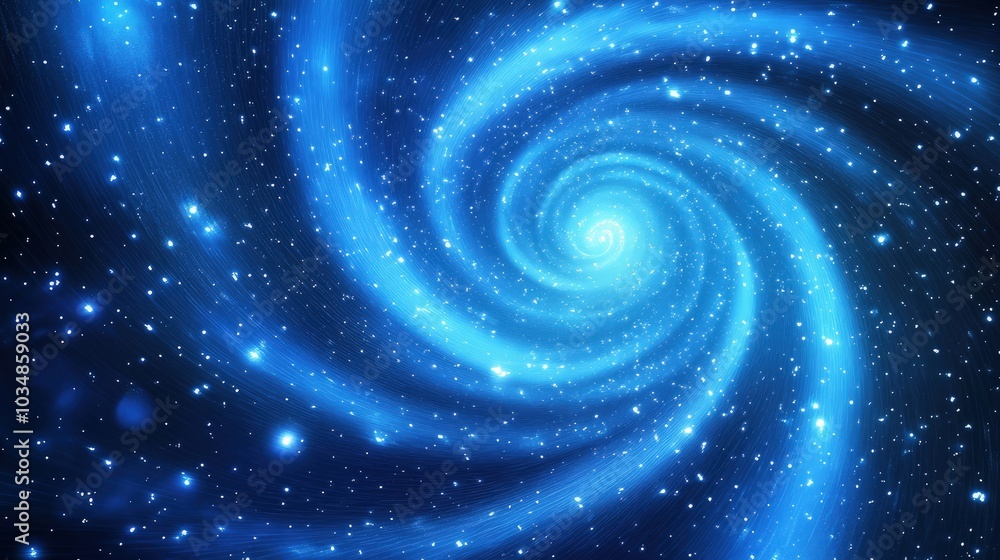 Abstract swirl vortex portal with blue glowing light and shining stars for futuristic banner design Abstract swirl vortex portal with blue glowing light and shining stars for futuristic banner design