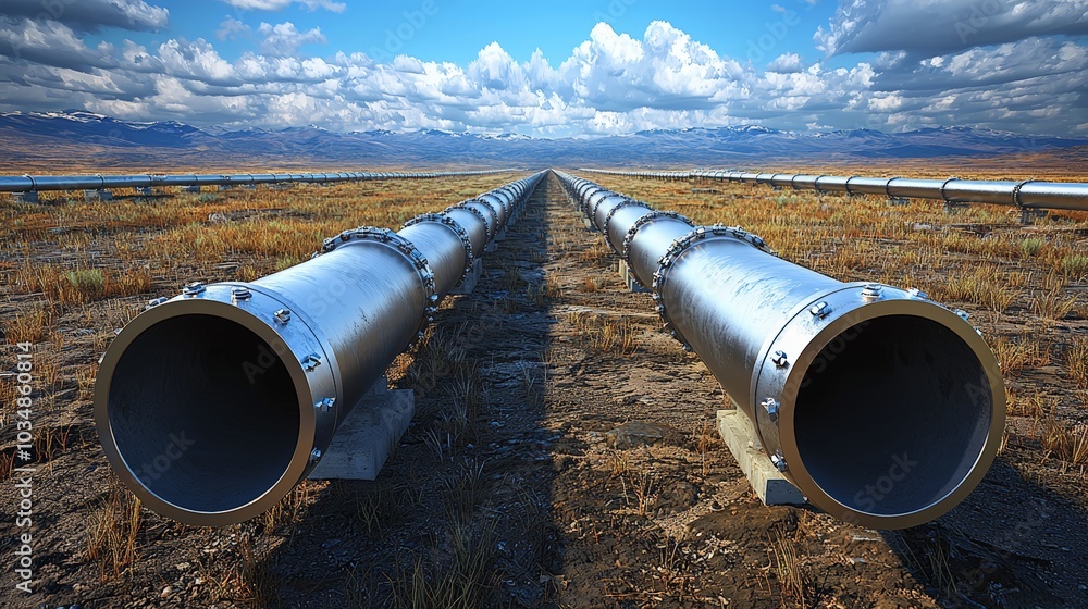Refinery pipelines stretching to horizon Refinery pipelines stretching to horizon