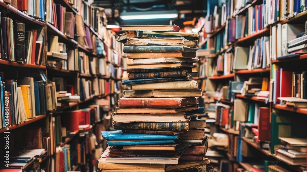 A dimly lit, cozy library with floor-to-ceiling bookshelves packed with old, weathered books, creating an atmosphere of quiet study and reflection. A dimly lit, cozy library with floor-to-ceiling bookshelves packed with old, weathered books, creating an atmosphere of quiet study and reflection.