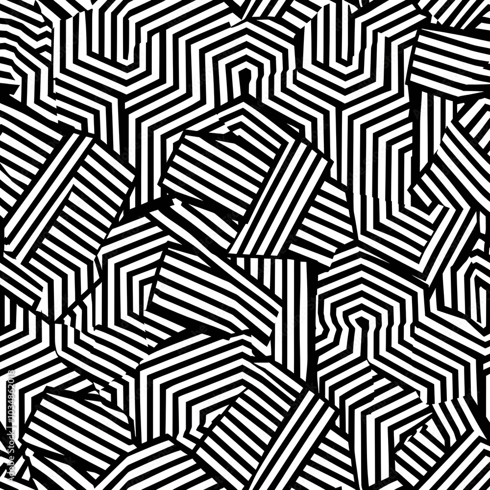 Geometric black and white pattern design Geometric black and white pattern design