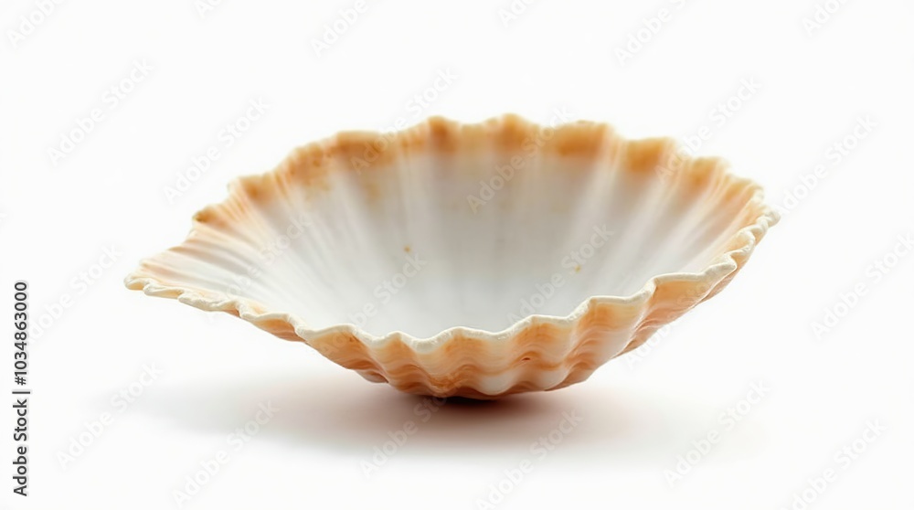 Empty seashell isolated on white background for natural decor Empty seashell isolated on white background for natural decor