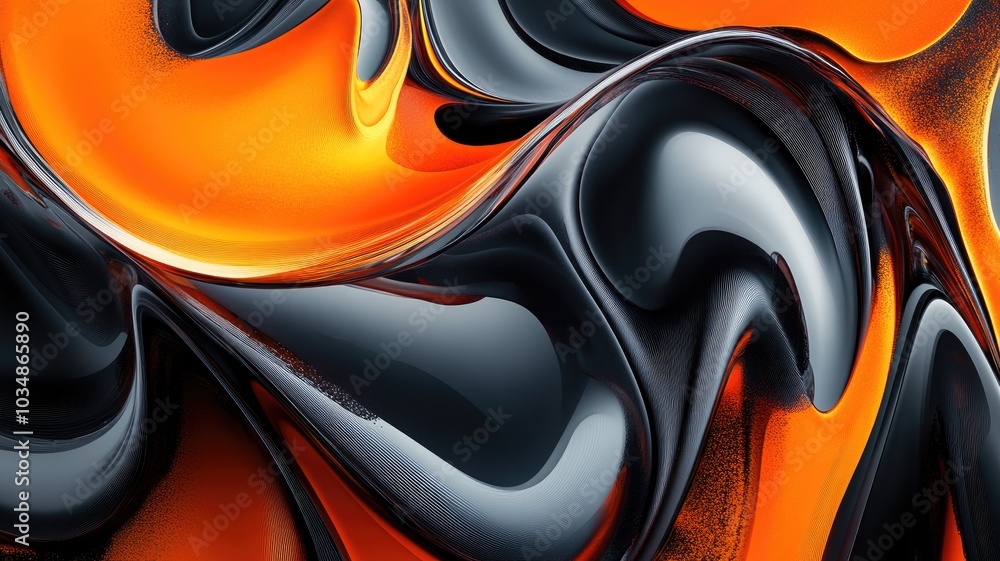 Abstract Swirling Pattern in Orange and Black Abstract Swirling Pattern in Orange and Black