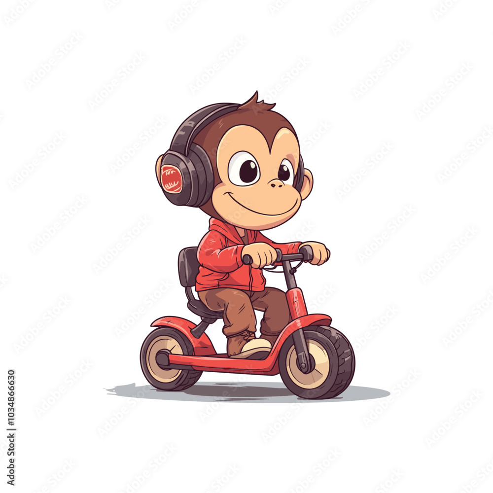 Music-Loving Monkey Riding a Motorcycle Vector Illustration
Music-Loving Monkey Riding a Motorcycle Vector Illustration