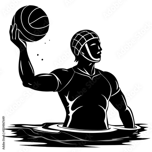 Water Polo Player Silhouette 