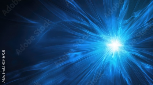 Abstract blue background with a dynamic explosion star design in a line art style