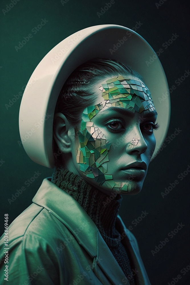 The Adaptable Hybrid: A Reptilian Chameleon Fusion with Satellite Dish Elements in Retro-Futuristic Style The Adaptable Hybrid: A Reptilian Chameleon Fusion with Satellite Dish Elements in Retro-Futuristic Style
