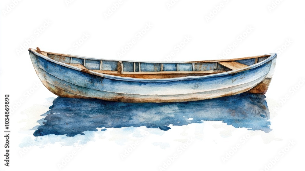 Isolated boat in watercolor Isolated boat in watercolor