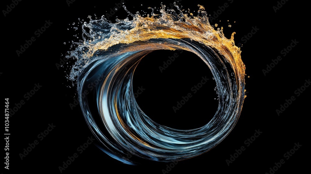 Dynamic Wave Circular Splash Data Flow Digital Artwork Dynamic Wave Circular Splash Data Flow Digital Artwork