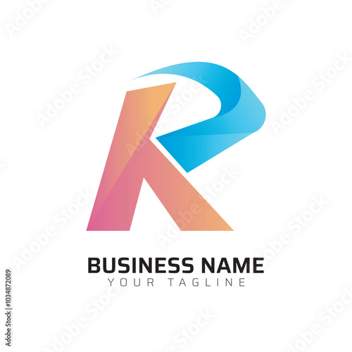 R Premium Gradient Letter Logo  photo