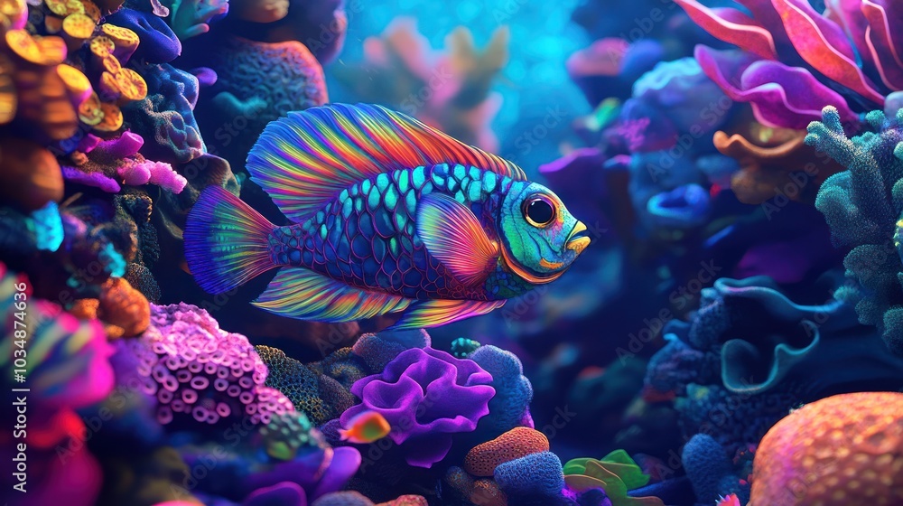 Obraz premium Colorful Fish in Coral Reef