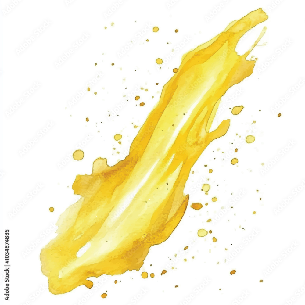 Fototapeta premium Mustard splash watercolor clipart illustration