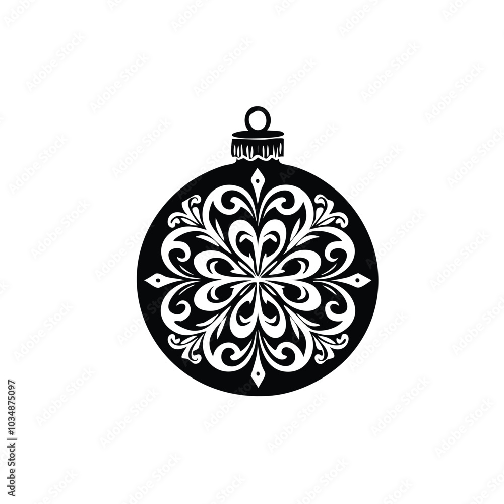Doodle Style Christmas Tree Bulb Ornament Silhouette Vector Doodle Style Christmas Tree Bulb Ornament Silhouette Vector