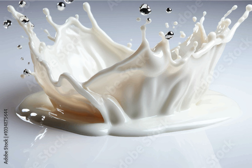 Milk splash close up, drink concept, package, illustration food, illustration 3D