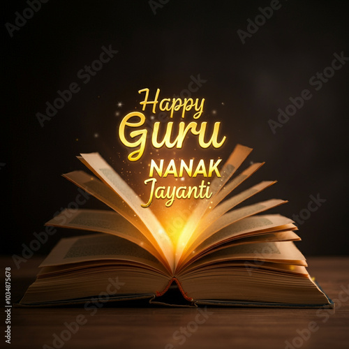 Open book with glowing text...