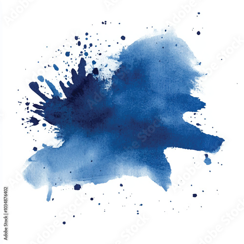 Navy Blue splash watercolor clipart illustration 