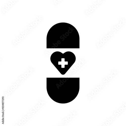 Pills vector icon, medical capsules