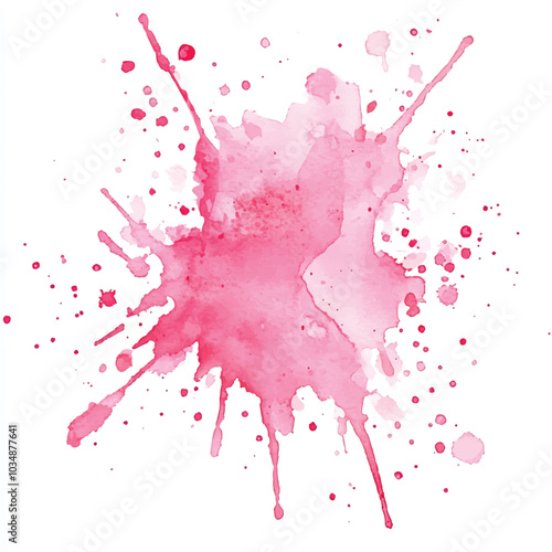 Pink splash watercolor clipart illustration