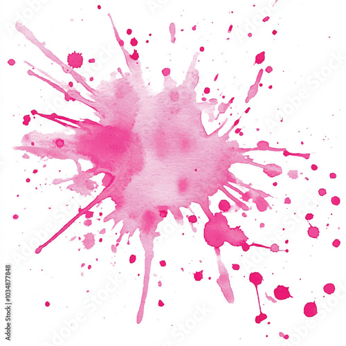 Pink splash watercolor clipart illustration