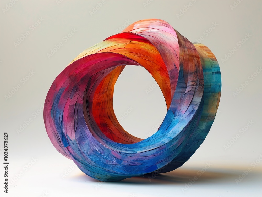 Abstract Geometric Wood Sculpture: Colorful Layers and Shapes Abstract Geometric Wood Sculpture: Colorful Layers and Shapes