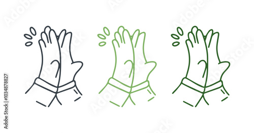 High five hand gesture icons set