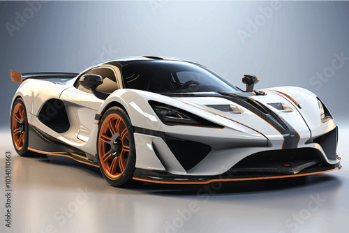 Sedan Car Isolated. 3D rendering