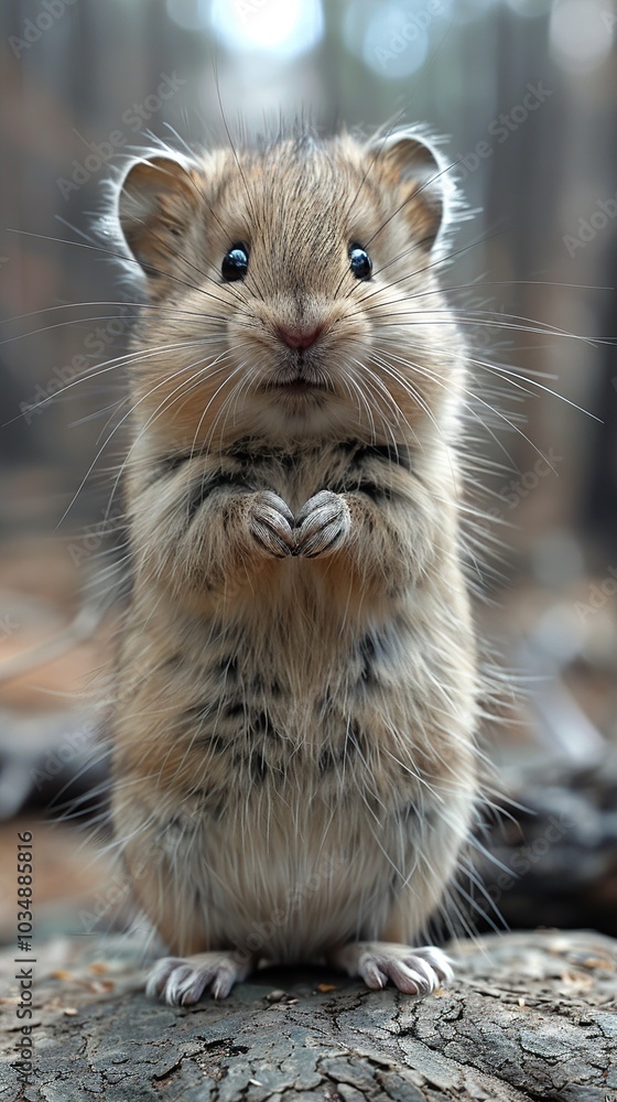 Adorable Pika Standing on a Rock in the Forest Adorable Pika Standing on a Rock in the Forest