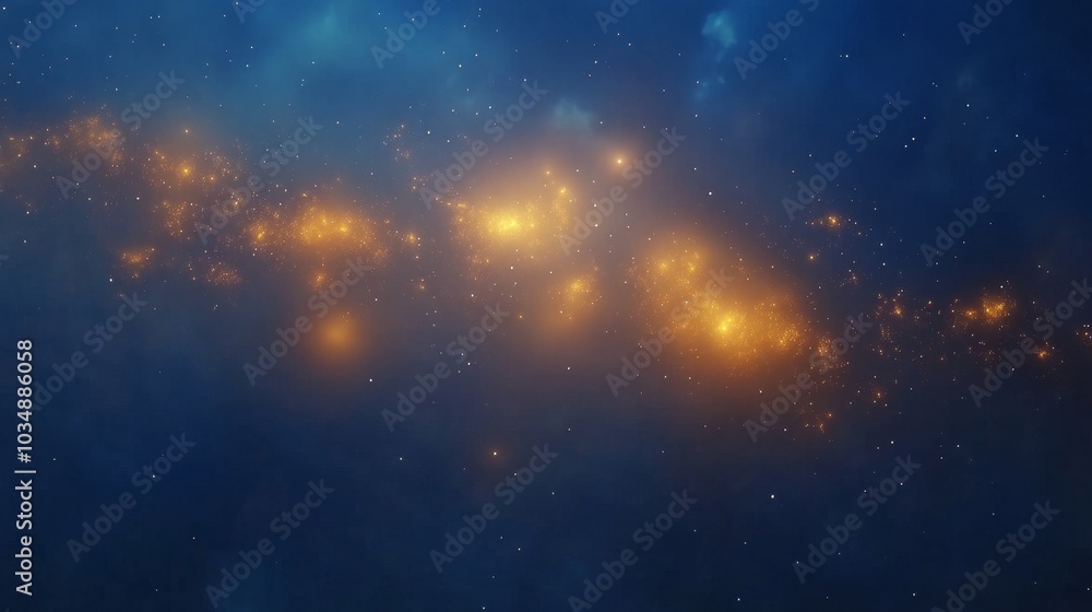 Obraz premium A stunning cosmic scene showcasing glowing celestial formations in a starry backdrop.