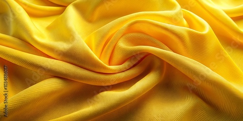 A symphony of golden folds in a smooth, luminous fabric, revealing intricate weaves and subtle textures. photo