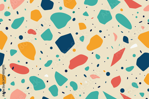 Colorful Terrazzo Seamless Texture vector