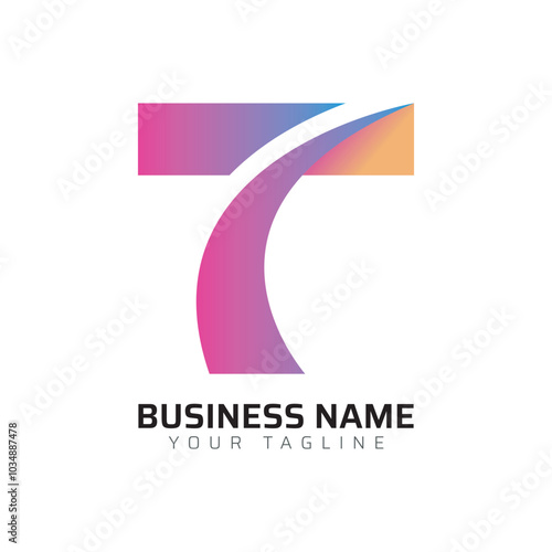 T Gradient Colorful 3D Pro Logo
