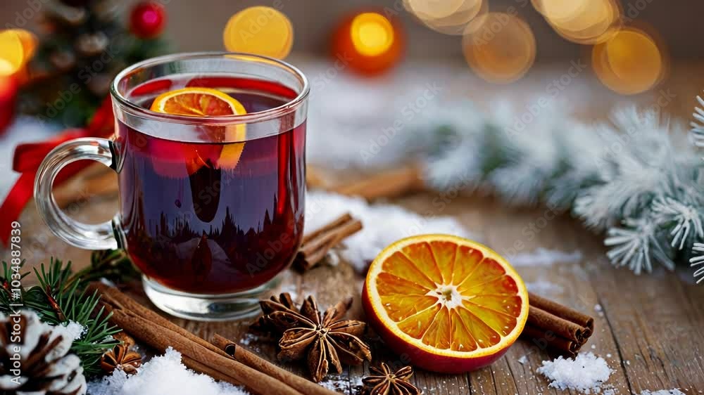 Mulled Wine with Orange and Cinnamon for Christmas Celebration Mulled Wine with Orange and Cinnamon for Christmas Celebration