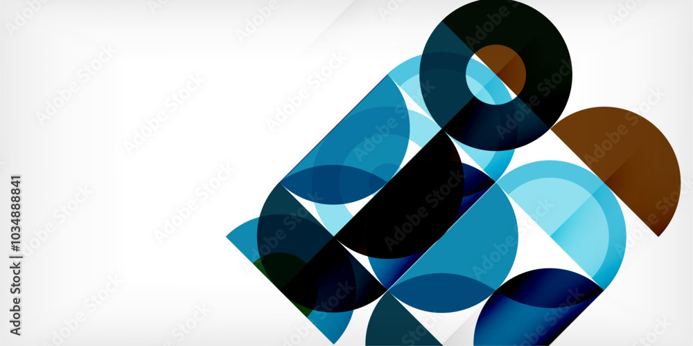 Minimal geometric abstract background. Circle square and triangle design. Trendy techno business template for wallpaper, banner, background or landing Minimal geometric abstract background. Circle square and triangle design. Trendy techno business template for wallpaper, banner, background or landing