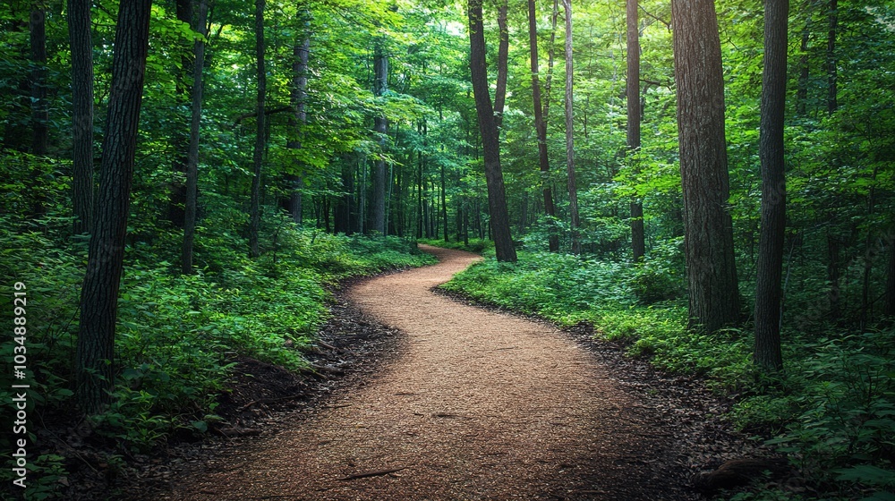 Obraz premium Serene Forest Path Under Natural Light