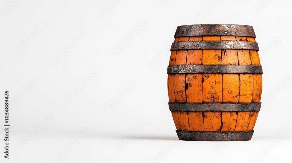 A photostock images of a rusty old barrel, isolated on white background, High Quality A photostock images of a rusty old barrel, isolated on white background, High Quality