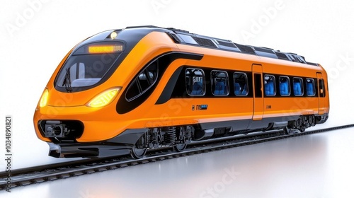 A photostock images of a train in motion, isolated on white background, High Quality