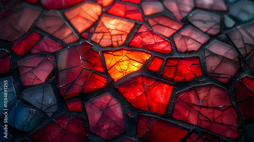 Abstract Red Mosaic Background Abstract Red Mosaic Background