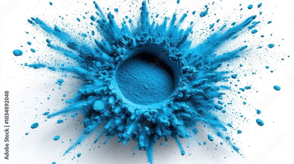 A photostock images of abstract blue powder splash, isolated on white background, High Quality A photostock images of abstract blue powder splash, isolated on white background, High Quality