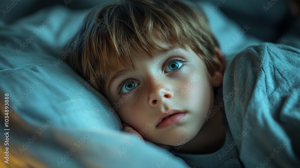 A playful six-year-old boy lying on his bed, smiling and enjoying his leisure time, surrounded by colorful toys and a cozy bedroom atmosphere, representing childhood joy and innocence. A playful six-year-old boy lying on his bed, smiling and enjoying his leisure time, surrounded by colorful toys and a cozy bedroom atmosphere, representing childhood joy and innocence.