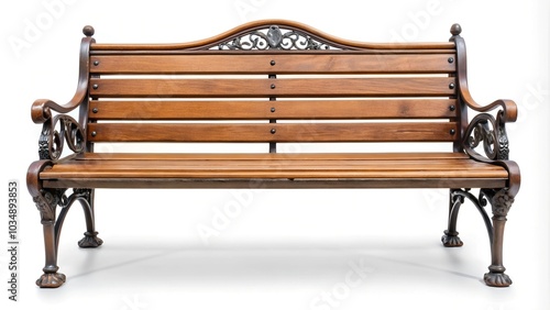 vintage bench isolated on white background