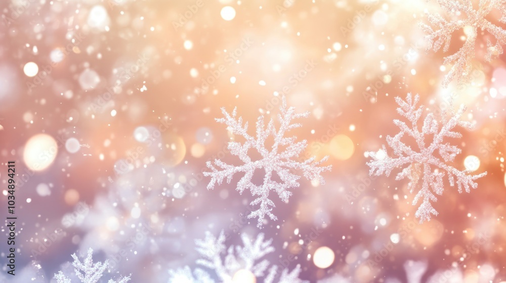 Light abstract background featuring white snowflakes for a festive theme Light abstract background featuring white snowflakes for a festive theme