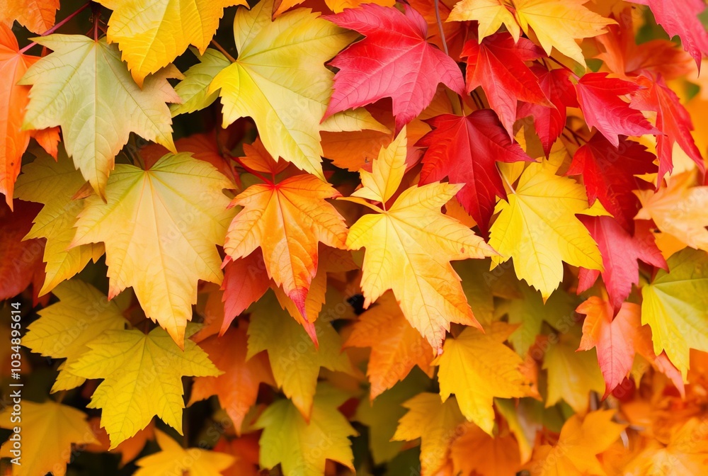 Leaves Changing Colors in Autumn Illustrating the seasonal chang Leaves Changing Colors in Autumn Illustrating the seasonal chang