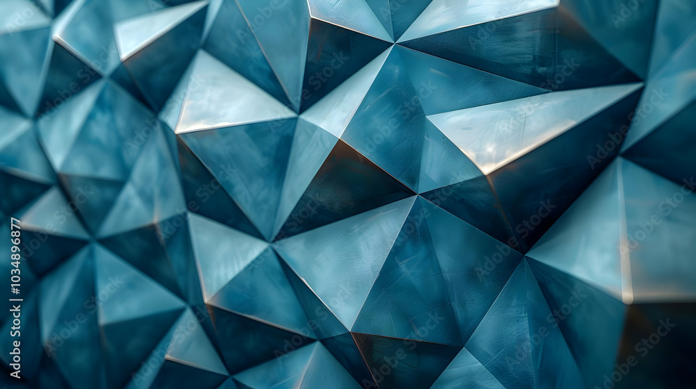 Abstract 3D Blue Geometric Background Abstract 3D Blue Geometric Background